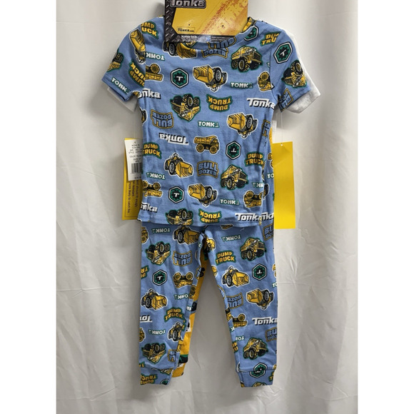 Tonka Construction Truck & Bulldozer 4 piece Pajama Set Toddler Boys Size 3T - Picture 5 of 7